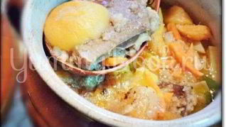 Жаркое из говяжьей печени с абрикосами