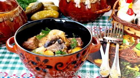 жаркое с грибами в горшочках