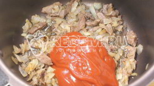 жаркое с грибами в томатном соусе из протертых помидоров