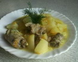Жаркое с куриными шейками