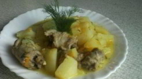 жаркое с куриными шейками