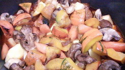 жаркое с овощами и тыквой