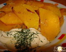 Золотой гарнир из тыквы