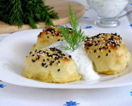 Картофельные зразы с капустой из духовки