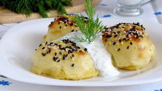 Картофельные зразы с капустой из духовки