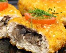 Зразы из индейки с грибами