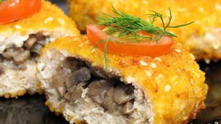 Зразы из индейки с грибами