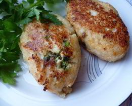 Зразы рыбные с яично-грибной начинкой