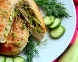 Зразы с творогом и свежим кабачком