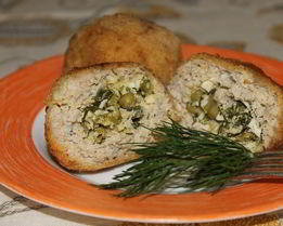 Зразы с зеленым горошком и зеленью