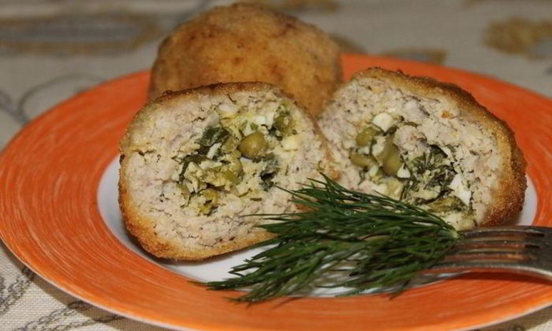 Рецепт зраз с зеленым горошком и зеленью