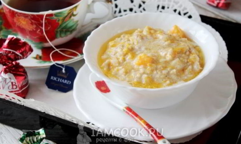Рецепт геркулесовой каши с тыквой