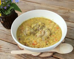 Гороховая каша с мясом в мультиварке