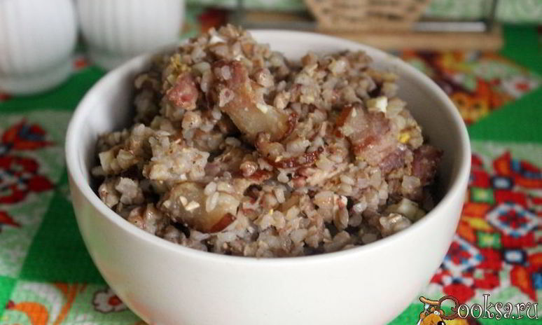 Рецепт ароматной гречки с копченой грудинкой