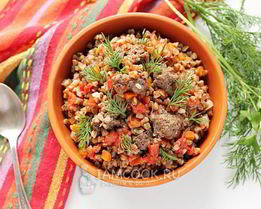 Гречка по-купечески с фаршем в мультиварке