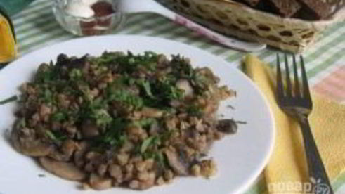 гречка с грибами и луком