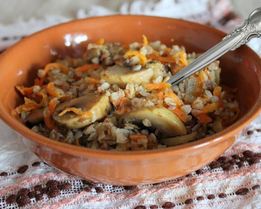 Гречка с грибами и морковью