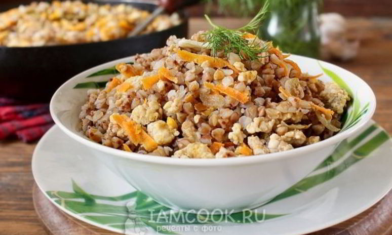 Рецепт гречки с куриным фаршем