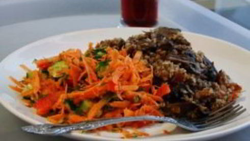 гречка с лисичками в казане