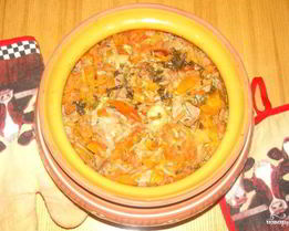 Гречка с мясом в горшочке