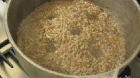 гречка с мясом в казане