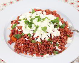 Гречка с овощами и фетой