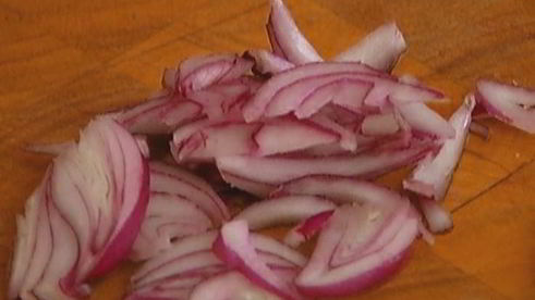 гречка с семгой и маринованным луком