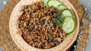 Гречка с шампиньонами