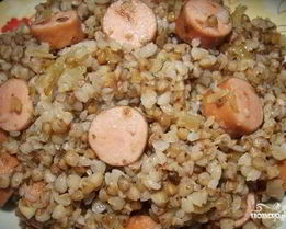 Гречка с сосиской в мультиварке