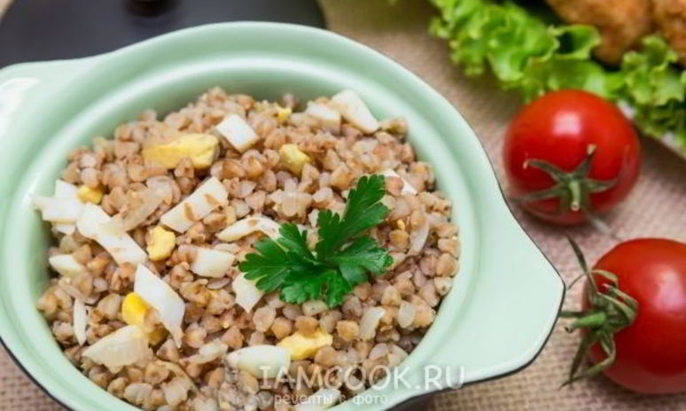 Рецепт гречневой каши с белыми грибами и яйцами