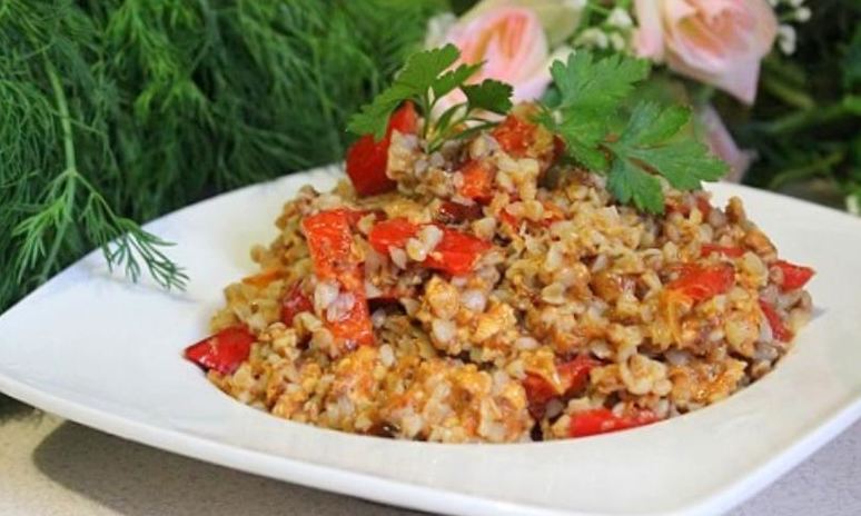Рецепт гречневой каши с болгарским перцем и фаршем