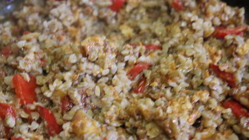 гречневая каша с болгарским перцем и фаршем