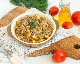 Гречневая каша с кабачками и адыгейским сыром