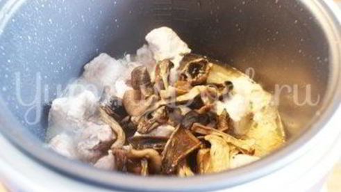 гречневая каша с мясом и грибами в мультиварке