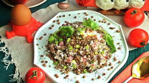 гречневая каша с несладким творогом