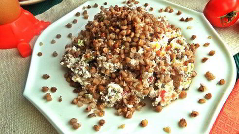 гречневая каша с несладким творогом