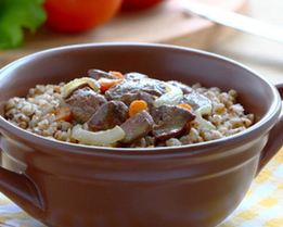 Каша гречневая с печенью