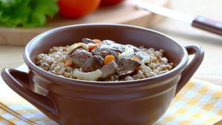 Каша гречневая с печенью