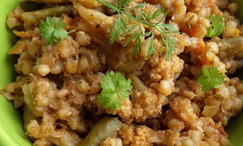 Рецепт зеленой гречки с овощами