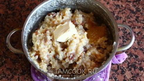 каша дружба с сушеными яблоками и изюмом