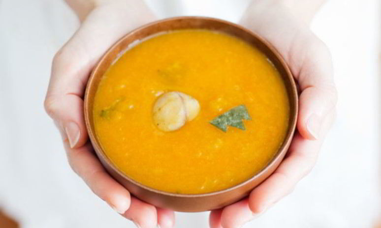 Рецепт каши из белого риса и желтой тыквы