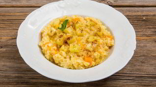 Каша из булгура с тыквой и яблоками