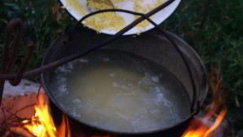каша на костре