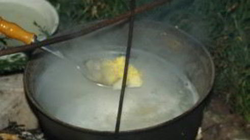 каша на костре