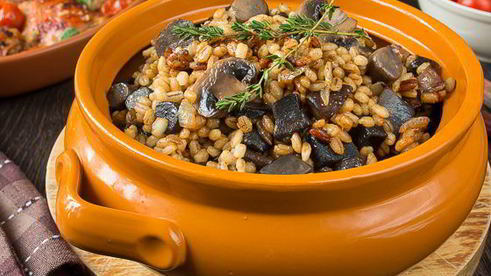 перловка с грибами