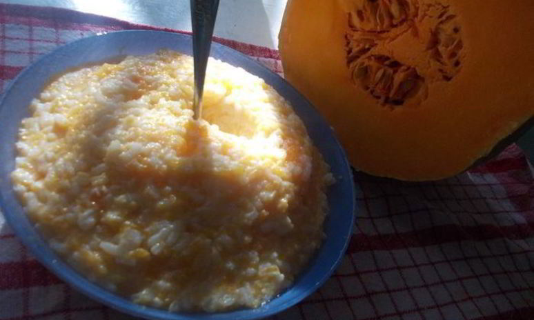 Рецепт солнечной каши из тыквы с рисом
