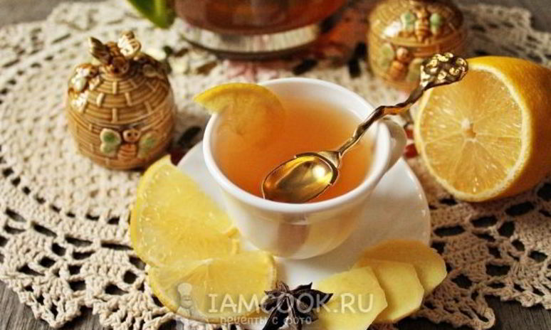 Рецепт чая имбирного с лимоном и медом