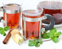 Чай с имбирем и корицей