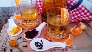 Согревающий бруснично-мандариновый чай