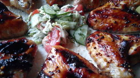 куриные крылышки с кленовым сиропом и горчицей